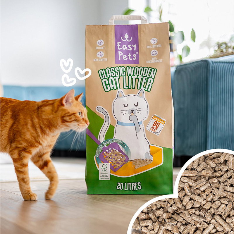 Easypets Biodegradable Classic Houtkorrels Kattenbakvulling