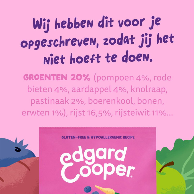 Edgard & Cooper Hond Adult Plantaardig Rode Biet / Pompoen 7kg