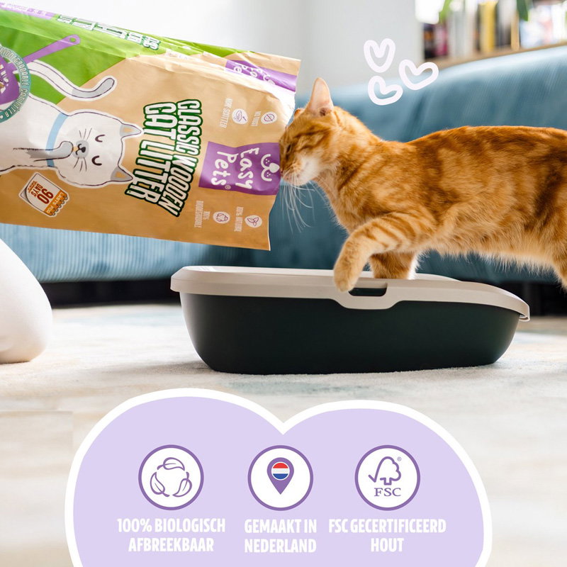 Easypets Biodegradable Classic Houtkorrels Kattenbakvulling