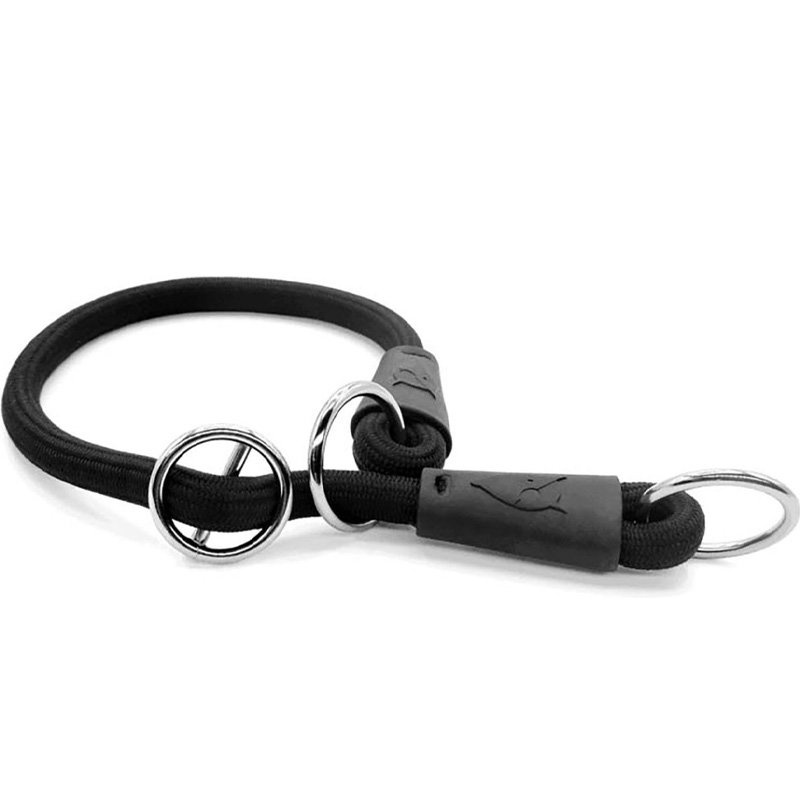 Morso Half Slip Halsband Hond Soft Rope Gerecycled Black Zwart