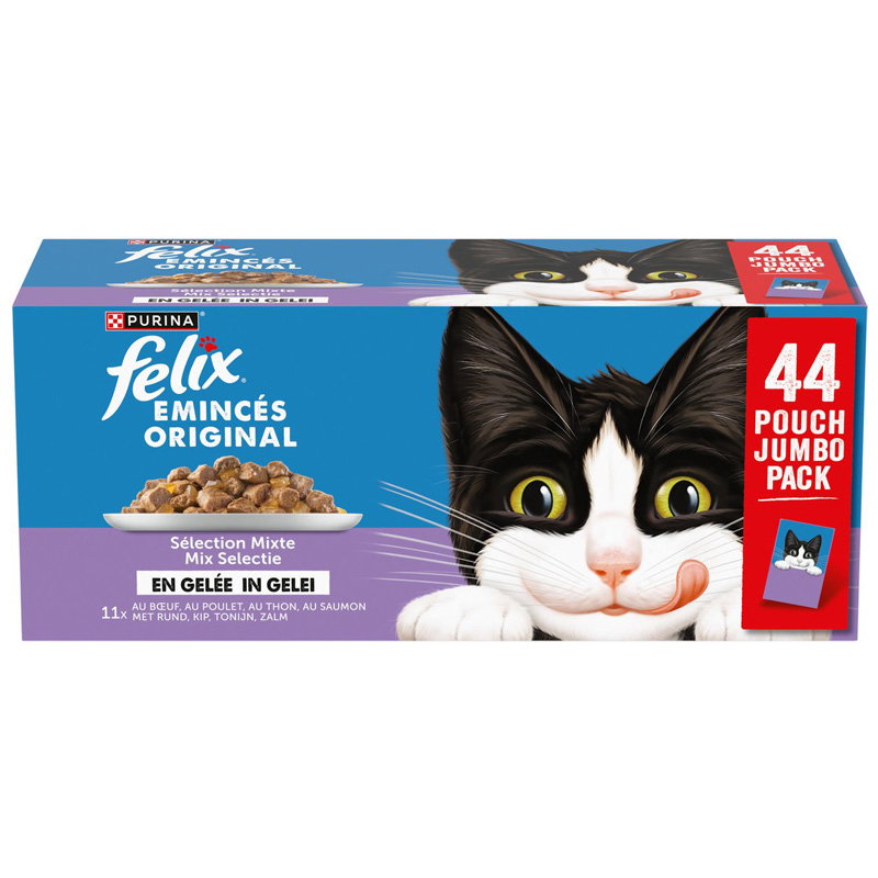 Felix Pouch Original In Gelei Mix Box Rund / Kip / Tonijn / Zalm