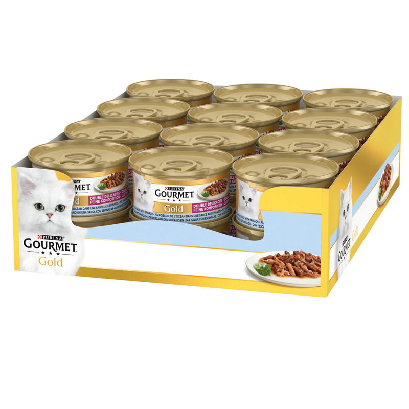 Gourmet Gold Luxe Mix Zeevis In Saus Met Spinazie 24x85gr