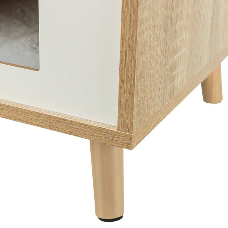 Trixie Kattenmand Huis Isa Houtlook Lichtbruin / Wit