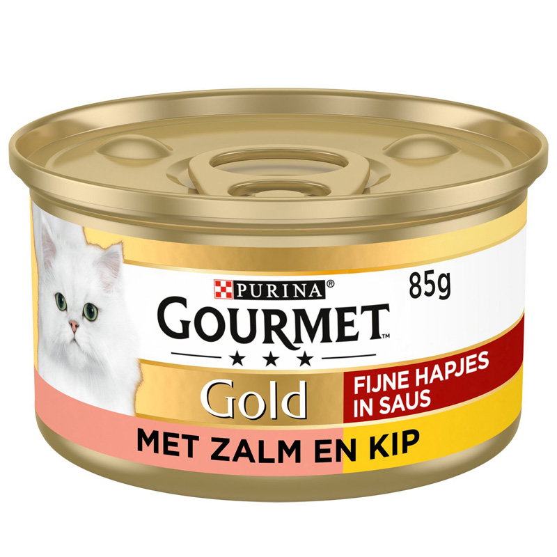 Gourmet Gold Kattenvoer Nat Fijne Hapjes Zalm - Kip