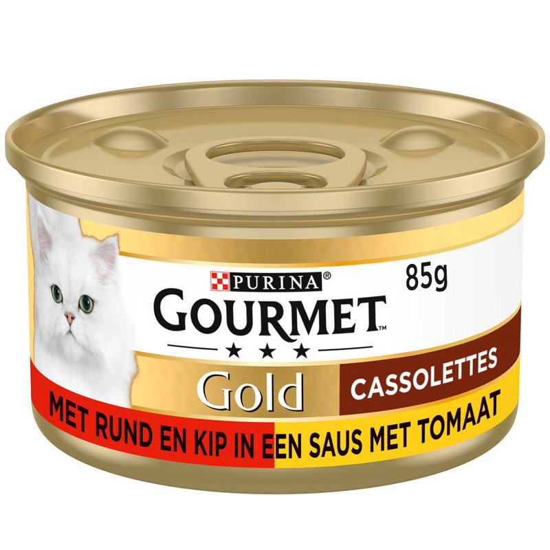Gourmet Gold Cassolettes Duet Van Vlees In Saus Met Tomaten 24x85gr