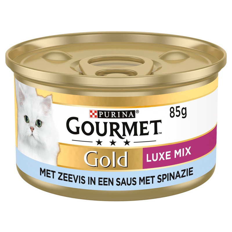 Gourmet Gold Luxe Mix Zeevis In Saus Met Spinazie 24x85gr