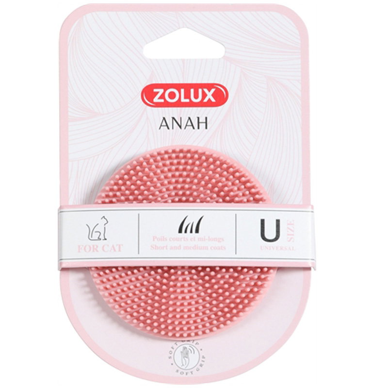 Zolux Anah Borstel Rond Rubber Roze