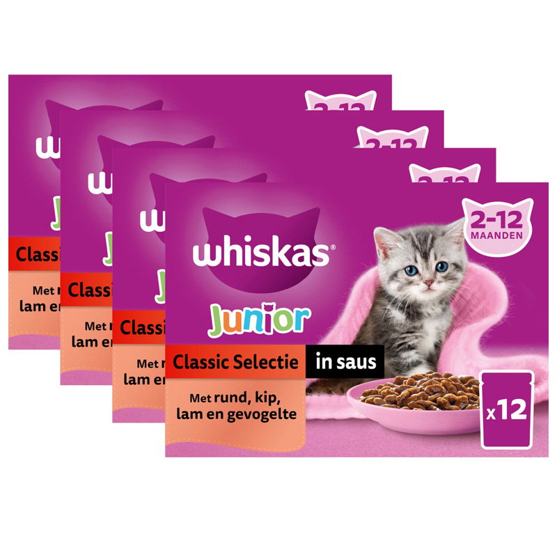 Whiskas Multipack Pouch Junior Classic Selectie Vlees In Saus