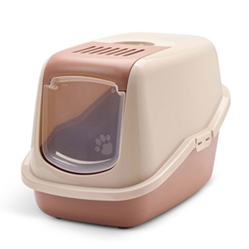 Savic kattenbak Nestor champagne roze en terracotta