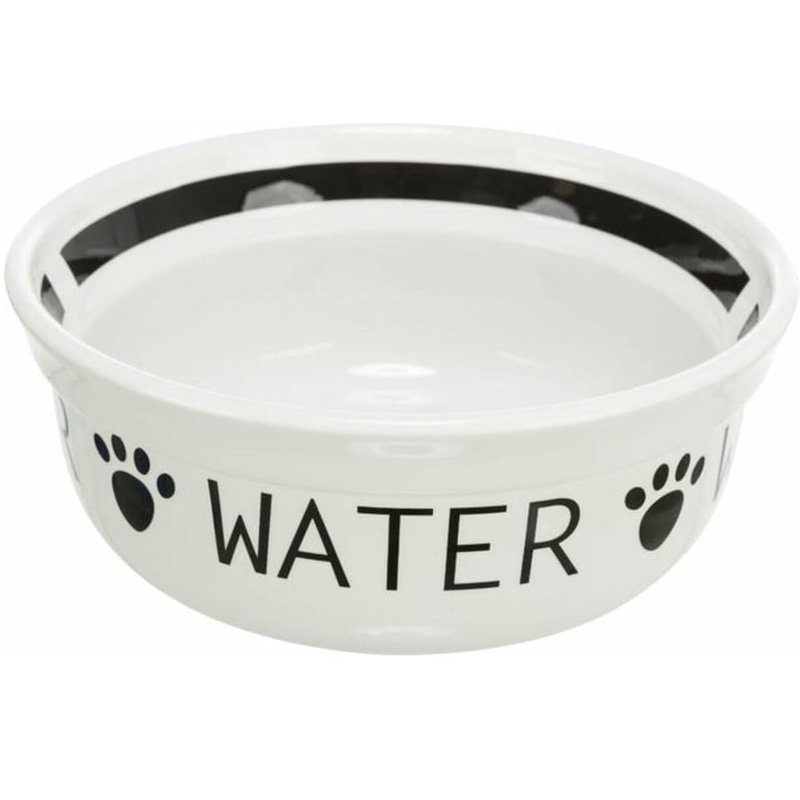 Trixie Drinkbak Hond Water Keramiek Wit / Zwart