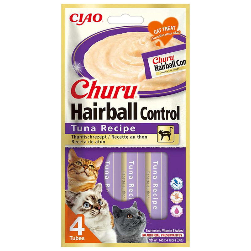 Inaba Churu Hairball Tuna Recipe 4X14Gr