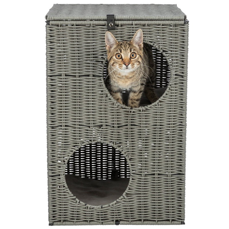 Trixie Kattenmand Amalia Hoekig Polyrattan Grijs