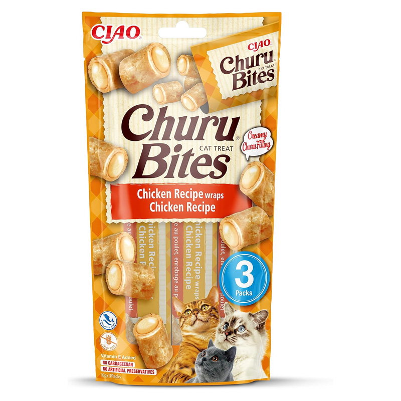 Inaba Churu Bites Cat Chicken Recipe Wraps 3X10 Gr