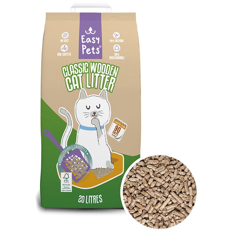 Easypets Biodegradable Classic Houtkorrels Kattenbakvulling