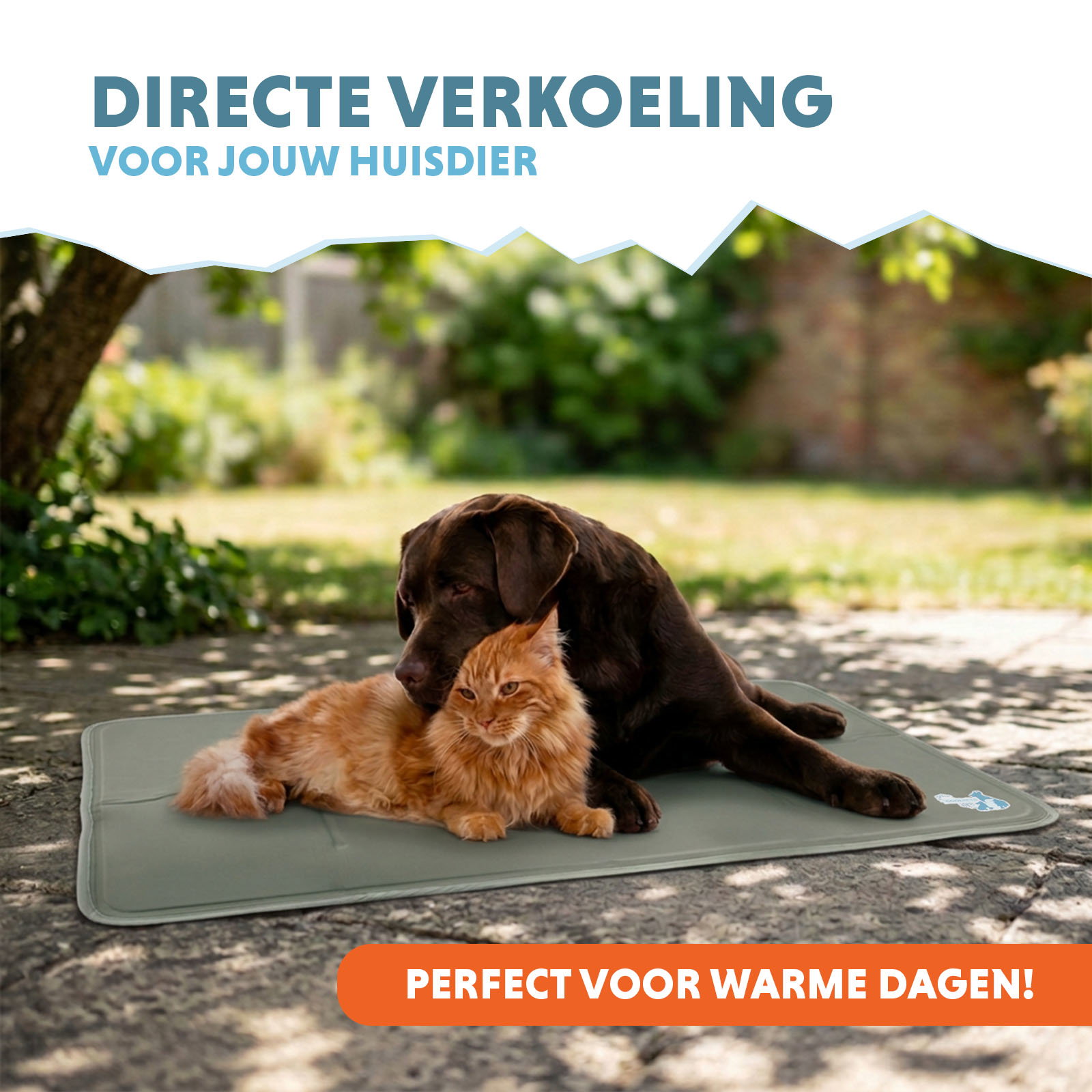 Coolpets Gel Cooling Mat Olijfgroen L