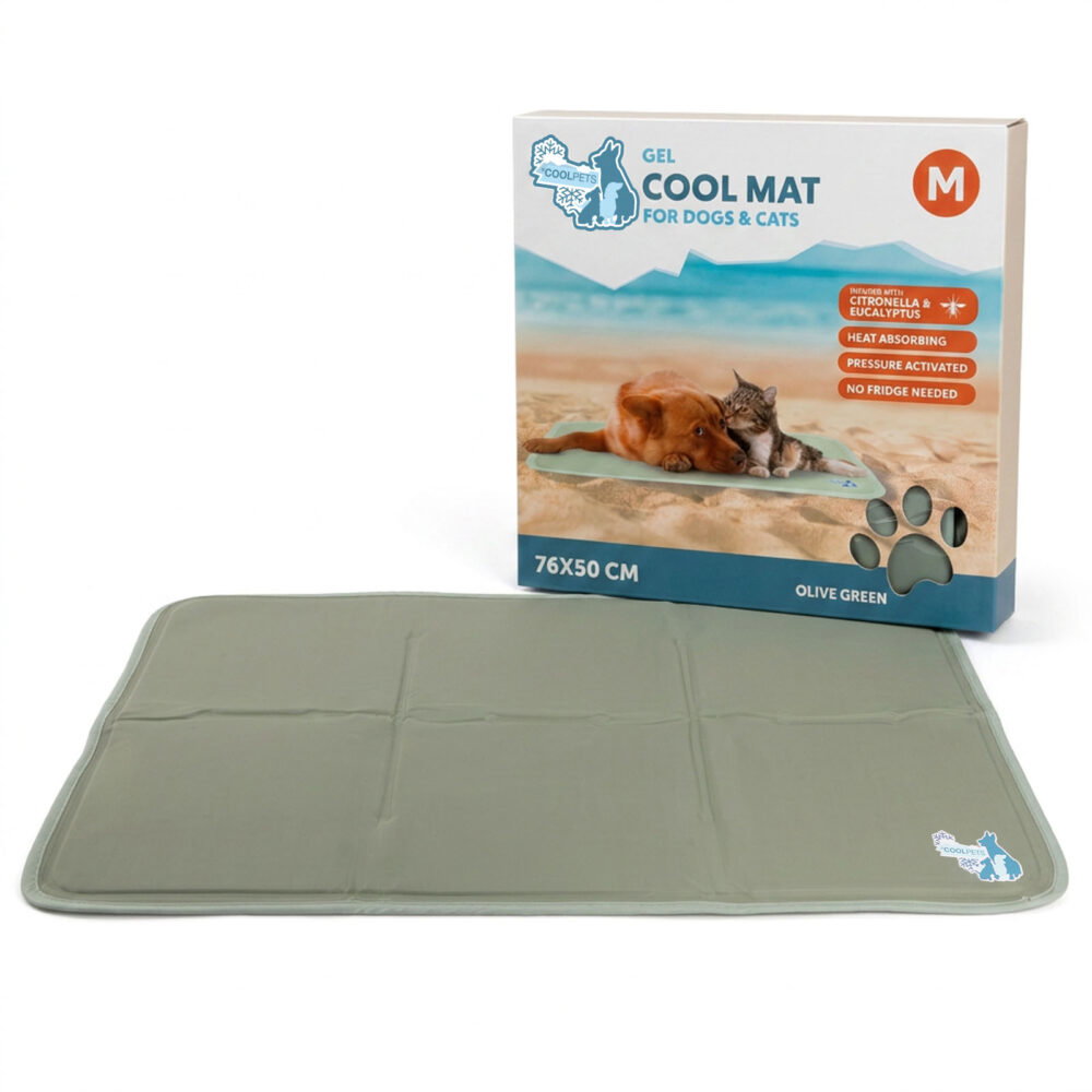 Coolpets Gel Cooling Mat Olijfgroen M