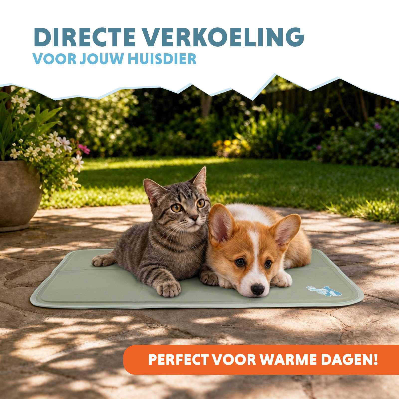 Coolpets Gel Cooling Mat Olijfgroen S