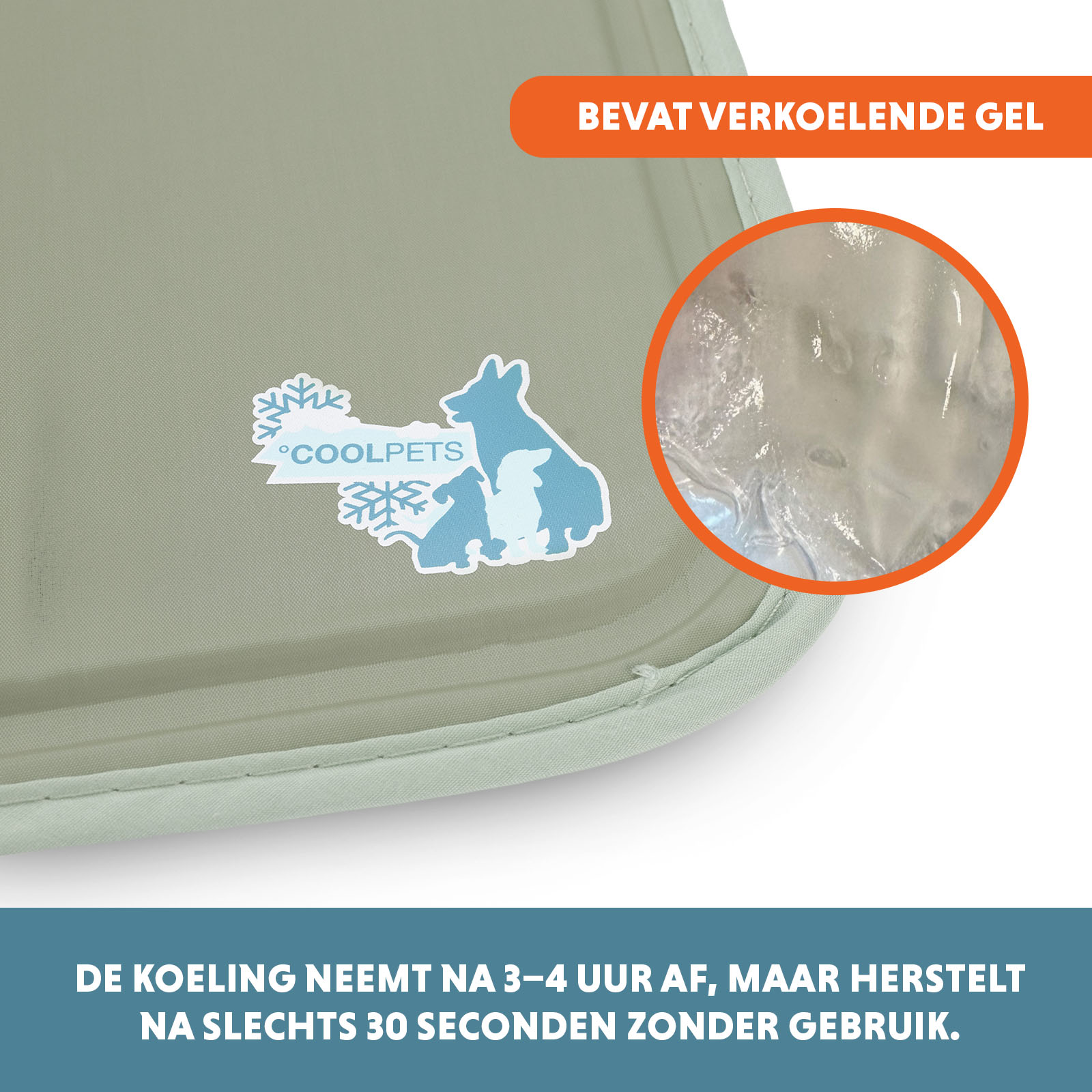 Coolpets Gel Cooling Mat Olijfgroen S