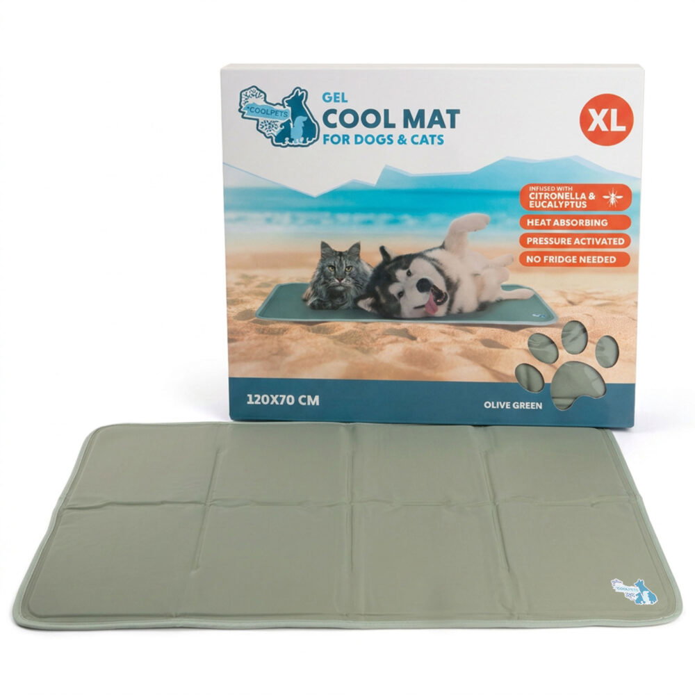 Coolpets Gel Cooling Mat Olijfgroen XL