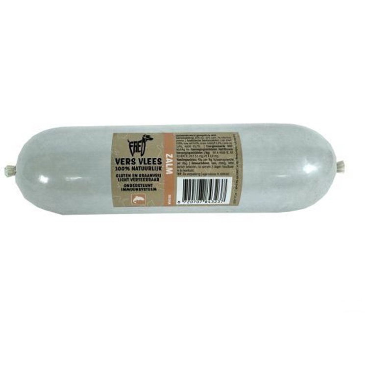 Freds Gestoomd Vers Vlees Worst Zalm Graan En Glutenvrij 900gr