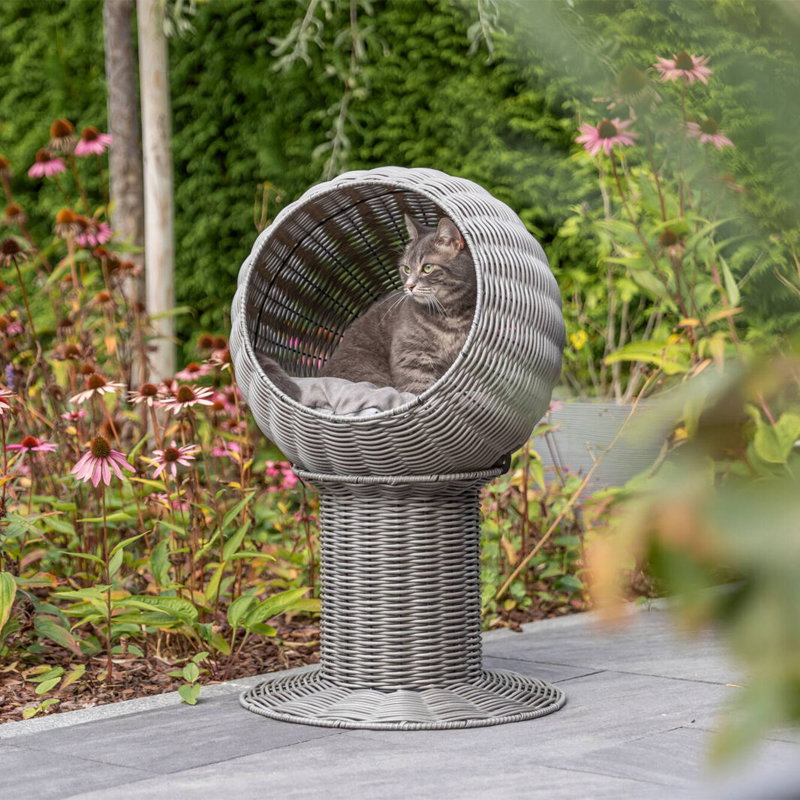 Trixie Kattenmand Amalia Rond Polyrattan Grijs