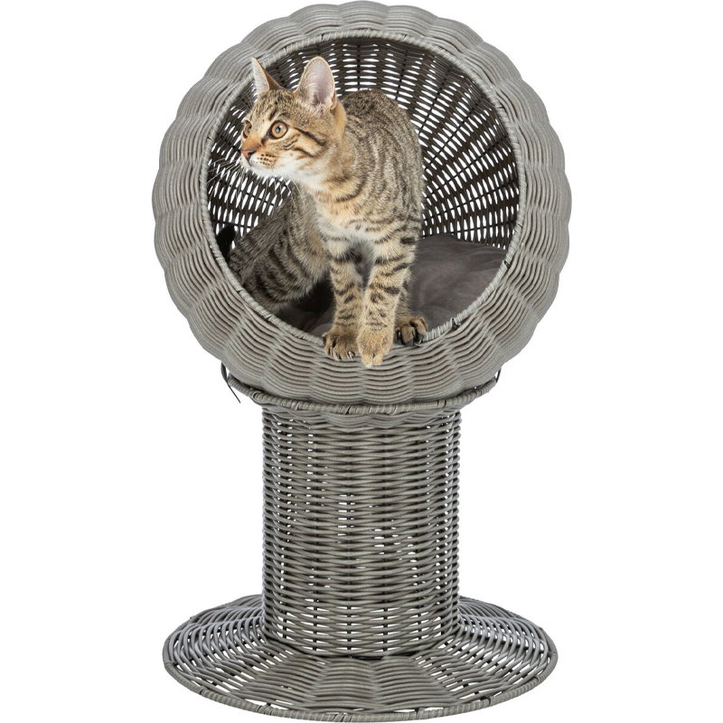 Trixie Kattenmand Amalia Rond Polyrattan Grijs