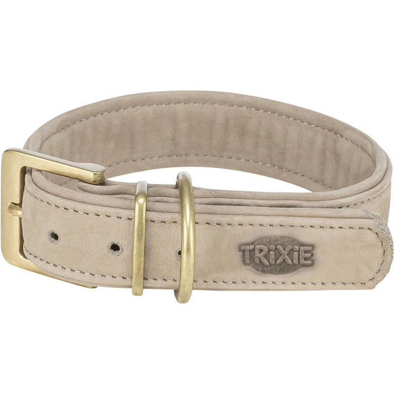 Trixie Halsband Hond Pure Leer Lichtgrijs