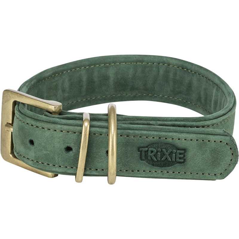 Trixie Halsband Hond Pure Leer Saliegroen