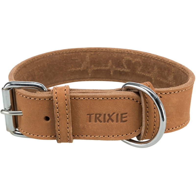 Trixie Halsband Hond Rustic Vetleer Heartbeat Bruin