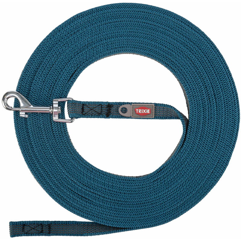 Trixie Hondenriem Sleeplijn Met Rubber Anti Slip Petrol Blauw