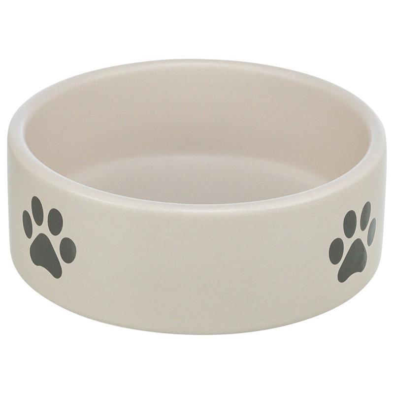 Trixie Voerbak / Drinkbak Hond Pootmotief Keramiek Lichtgrijs / Grijs