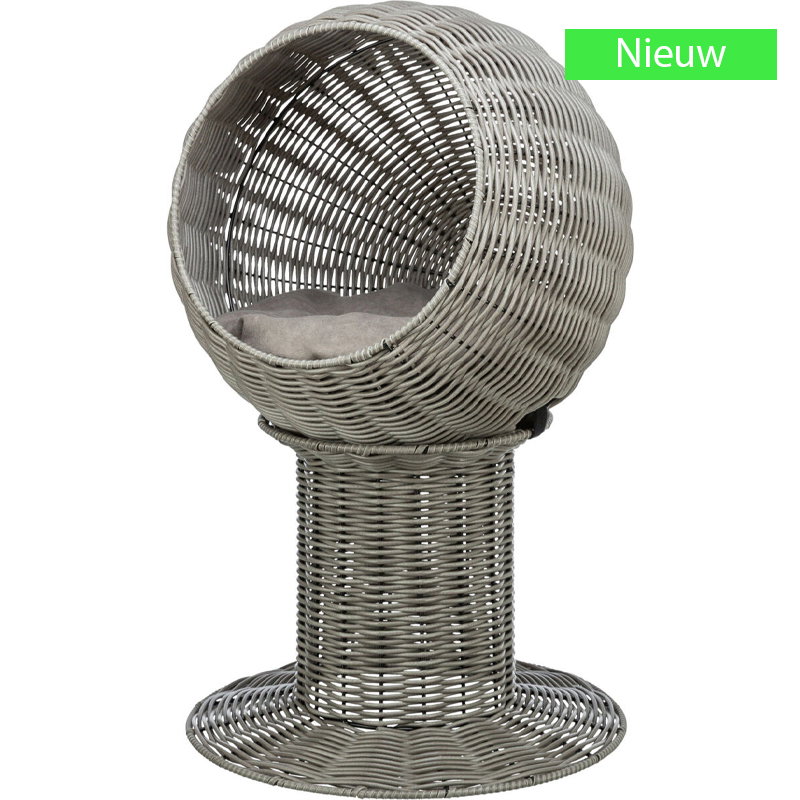 Trixie Kattenmand Amalia Rond Polyrattan Grijs