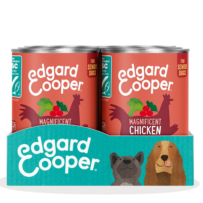 Edgard & Cooper Senior Kip / Zalm Blik Graanvrij 6x400gr