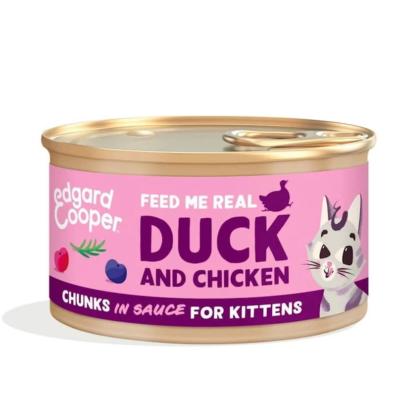 Edgard & Cooper Kitten Chunks Eend / Kip 18x85gr