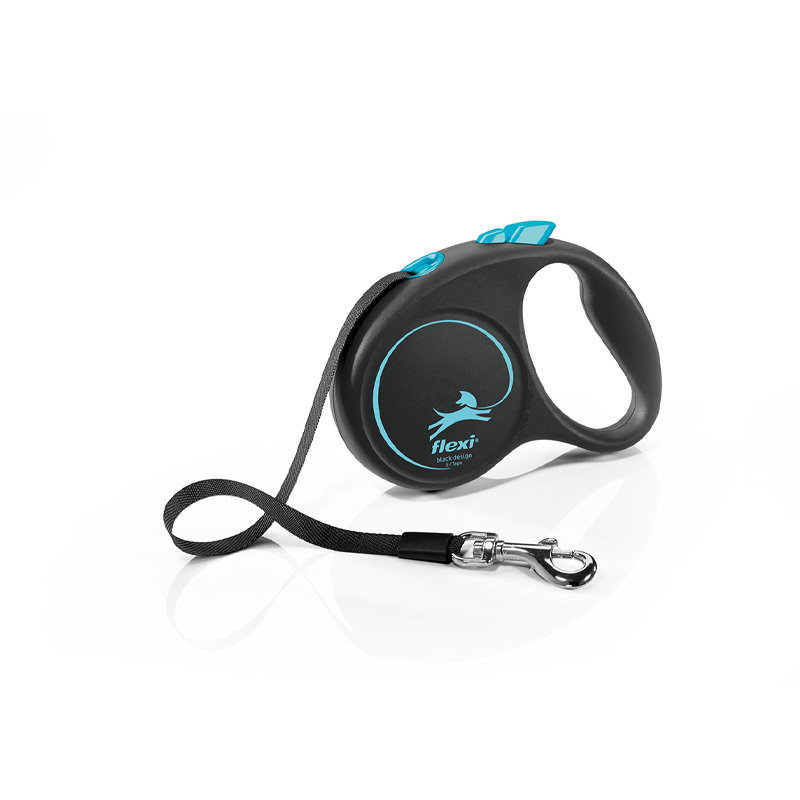 Flexi Rollijn Black Design Tape Blauw