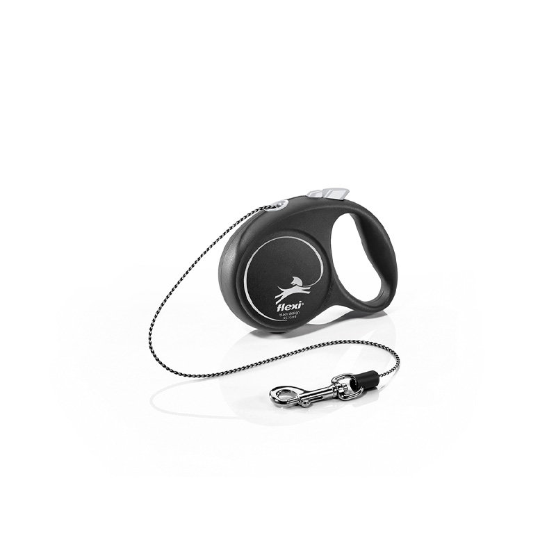 Flexi Rollijn Black Design Cord Zwart