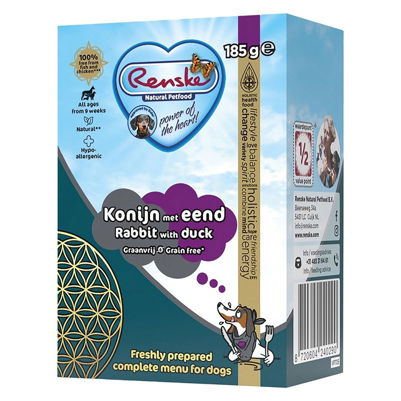 Renske Vers Bereide Maaltijd Eend En Konijn Graanvrij 24x185gr
