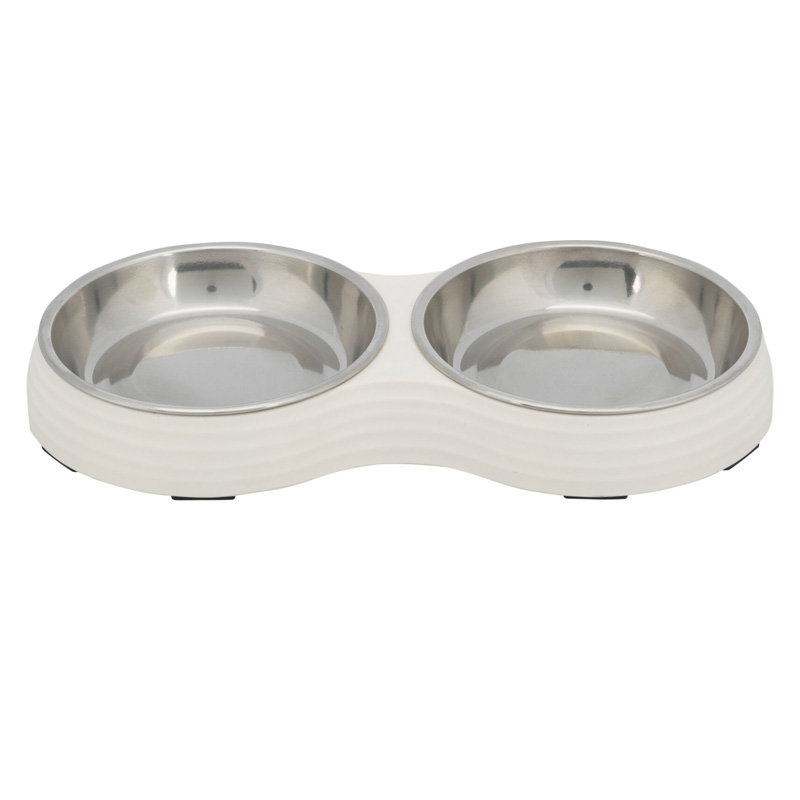 Trixie Voerbak Kat Dubbel Melamine / Rvs Wit