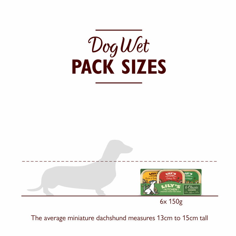 Lily's Kitchen Dog Adult Classic Dinners Tray Multipack 6x150gr