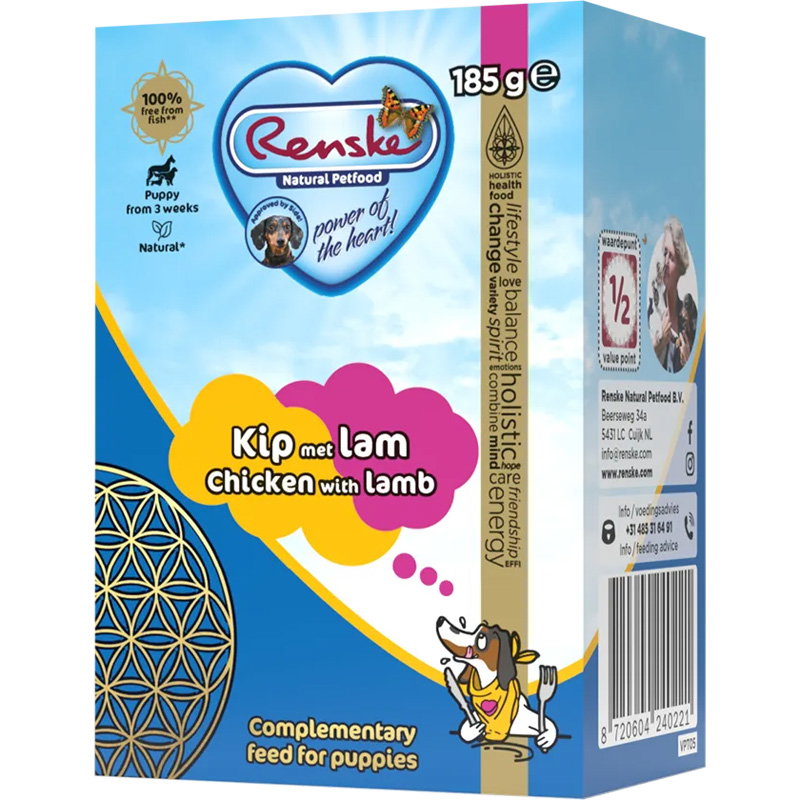 Renske Vers Bereide Maaltijd Puppy Lam / Kip 24x185gr