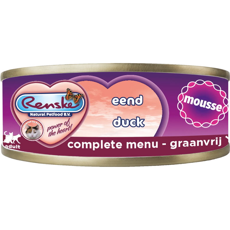 Renske Kat Vers Bereid Mousse Eend Graanvrij 24x70gr