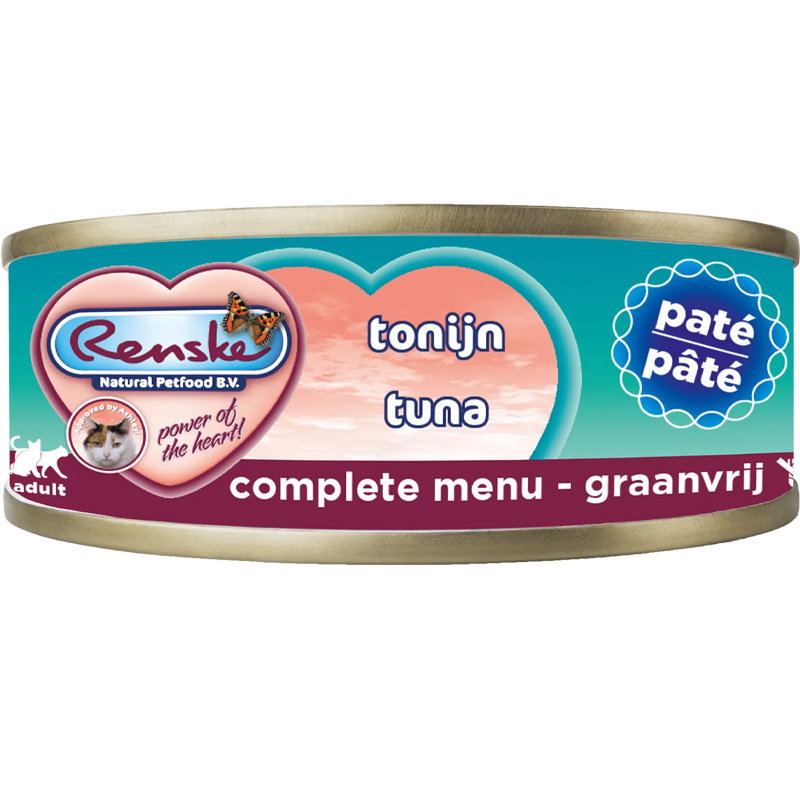 Renske Vers Vlees Maaltijd Kat Verse Tonijn Paté Graanvrij 24x70gr
