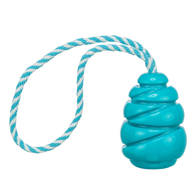 Trixie Jumper Kegel Aan Touw Super Strong Tpr Petrol 35X6X6 Cm