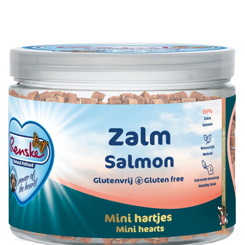 Renske Hond Gezonde Beloning Mini Hartjes Zalm 100 Gr