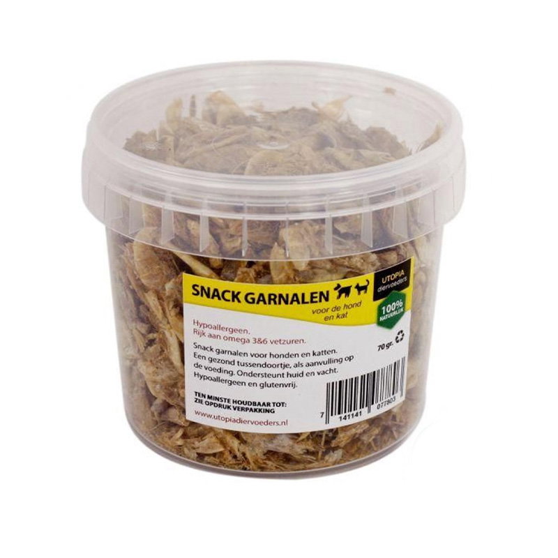 Utopia Gedroogde Snackgarnalen 70 Gr