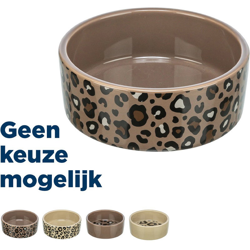 Trixie Voerbak / Drinkbak Leo Keramiek Panterprint Assorti