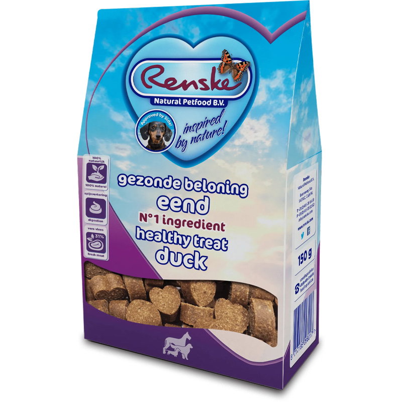 Renske Gezonde Beloning Hartjes Eend 150 Gr