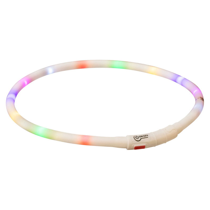 Trixie Lichtgevende Halsband Hond Usb Siliconen Oplaadbaar Meerkleurig 65X1,6 Cm