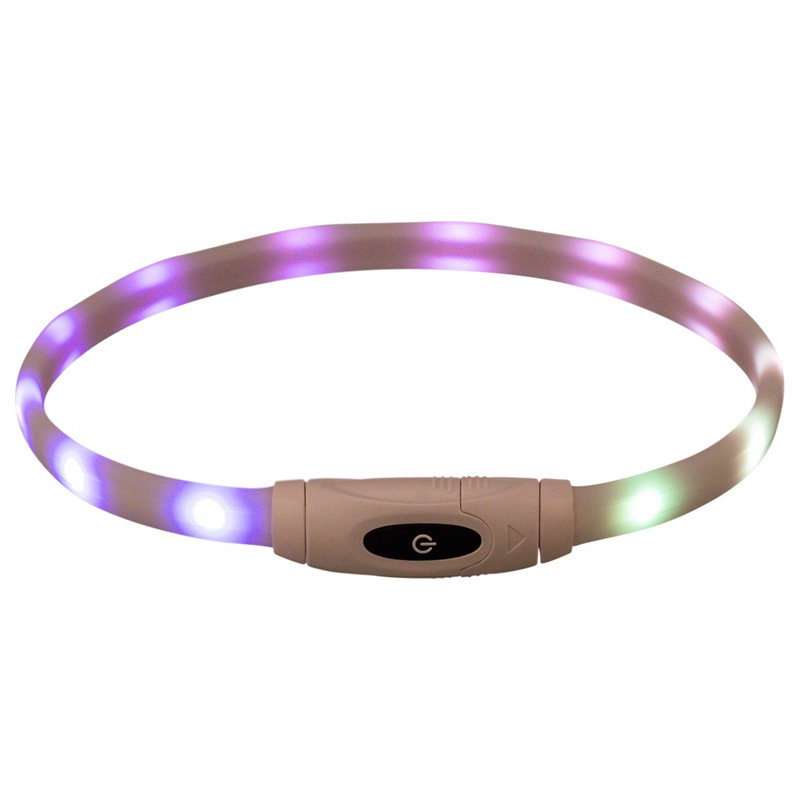 Trixie Lichtgevende Halsband Hond Usb Siliconen Oplaadbaar Meerkleurig 65X1,6 Cm