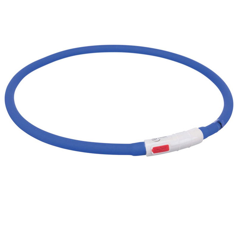 Trixie Lichtgevende Halsband Hond Usb Siliconen Oplaadbaar Royal Blauw 70X1 Cm